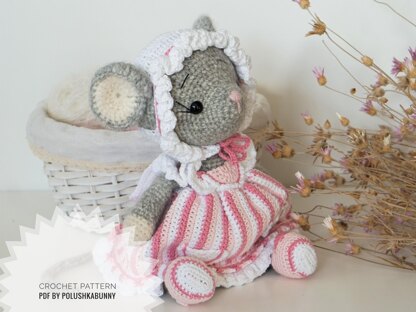 Doll Clothes, Crochet Pattern - Outfit Easter Mouse