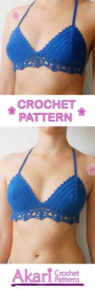 Princess bikini top with lace and picot _ C25