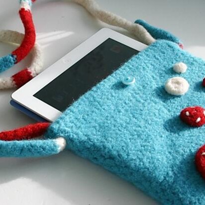 Felted Button iPad Bag