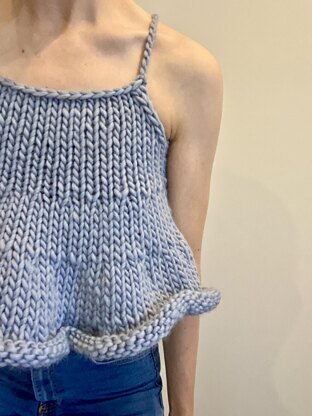Ruffle Hem Crop Top