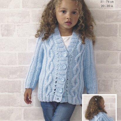 Cardigan and Waistcoat in King Cole Big Value Chunky - 4700 - Downloadable PDF