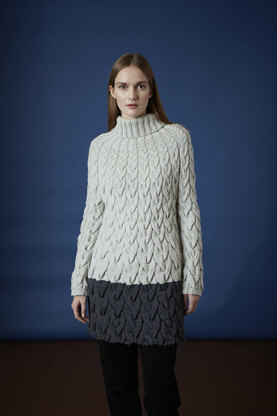 Gudrun Sweater - Knitting Pattern For Women in Debbie Bliss Cashmerino Aran