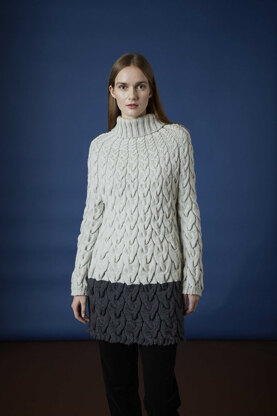 Gudrun Jumper - Knitting Pattern For Women in Debbie Bliss Cashmerino Aran