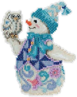 Mill Hill Snowy Owl Snowman Cross Stitch Kit - 9.5cm x 12.5cm