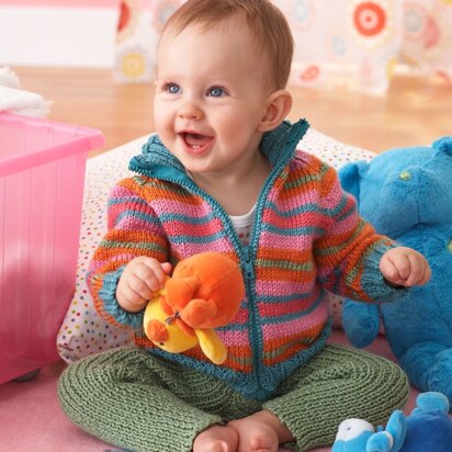 Zippy Jacket and Ribby Legs in Bernat Softee Baby Solids