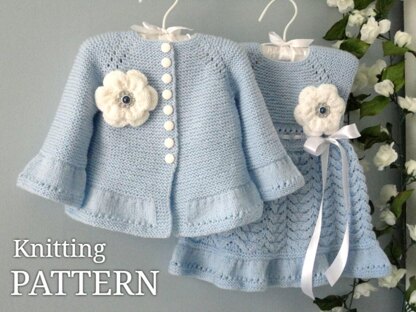 Knitted Baby Coat Baby Dress PATTERN by Elena Mitchell