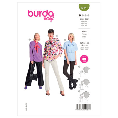 Burda Style Easy Blouse B6026 - Paper Pattern, Size 34 - 48