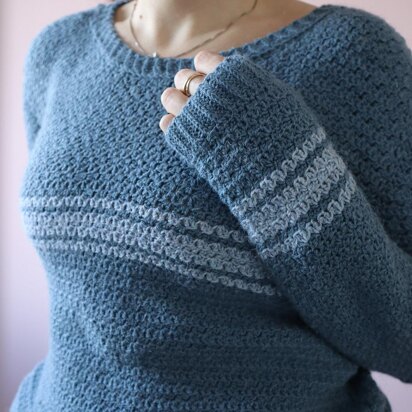 CROCHET PATTERN, the Brogan Top Down Sweater, Women's Crochet