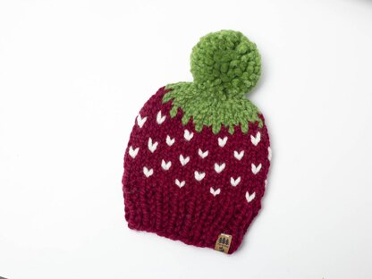 Strawberry Pompom Hat Chunky Baby Children Women