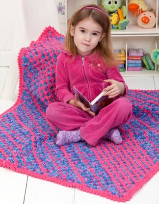 Daydreamer Diagonal Blanket in Red Heart Kids Solids - LW2580