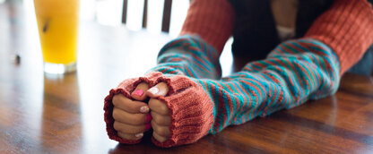 Tilt & Stack Gauntlets in SweetGeorgia Tough Love Sock - Downloadable PDF