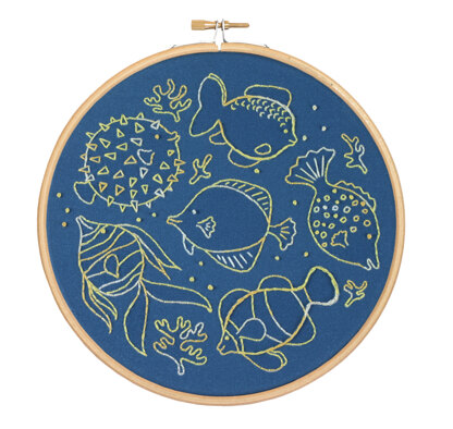 Hawthorn Handmade Fancy Fish Printed Embroidery Kit