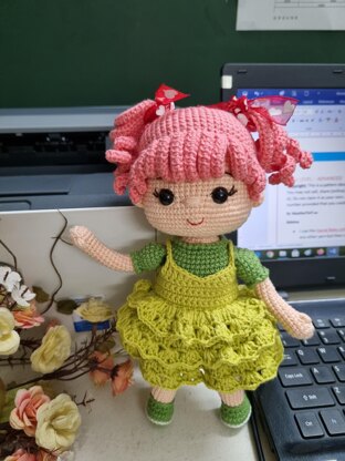 Crochet doll pattern, Amigurumi doll, Wendy doll