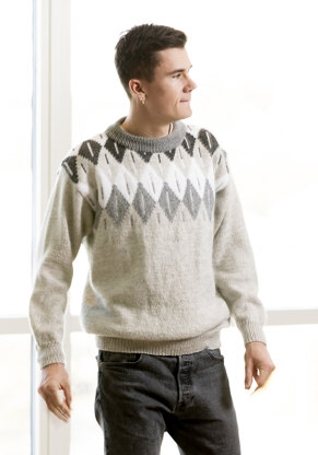 Runner Sweater in Viking Of Norway Alpaca Storm - UK-2306-1 - Downloadable PDF