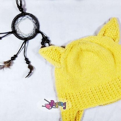 Earflap Hat with Cat Ears