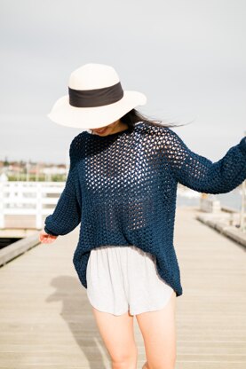 Tide Knot Cover Up Mesh Sweater