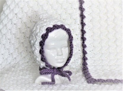 Easy Crochet Baby Puff Pixie Bonnet and Blanket