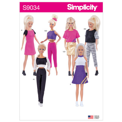 Simplicity S9034 11 1/2in Doll Clothes - Paper Pattern, Size OS (ONE SIZE)