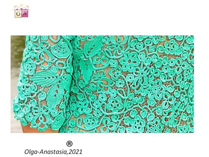 Turquoise dress Irish lace