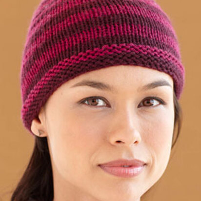 Shaded Stripes Hat in Lion Brand Superwash Merino Cashmere - L0515