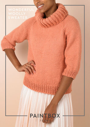 Wonderful Wooly Sweater - Free Knitting Pattern For Women in Paintbox Yarns Wool Mix Chunky