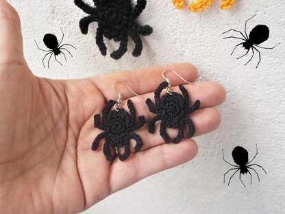 Spider and web earrings