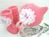 Baby Girl Newborn Infant Baby Bonnet and Baby Shoes Knitting PATTERN