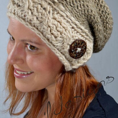 Cable Brimmed Slouch Hat
