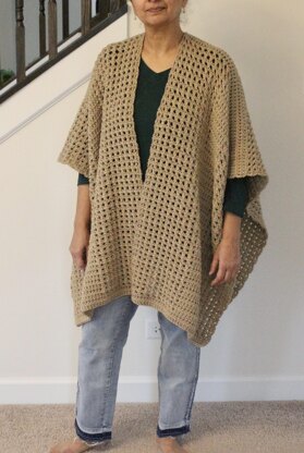 Simple&Easy Crochet Ruana Pattern