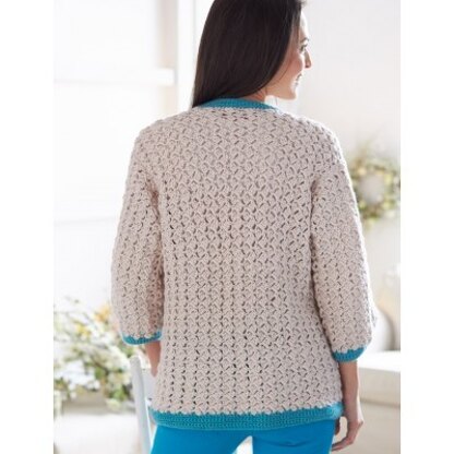 Cluster Stitch Cardigan in Bernat Satin