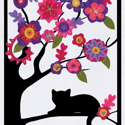Design Works Cat in Tree Silhouette Sewing Kit - 23cm x 30cm