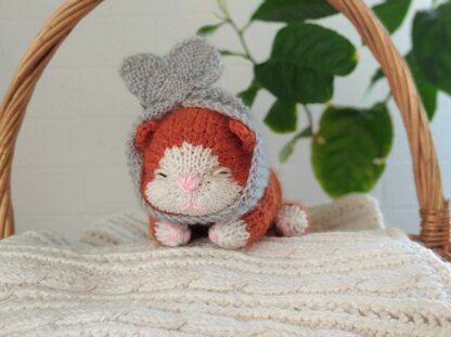 Sleepy kitten knitting pattern. Scottish fold kitten knitting pattern