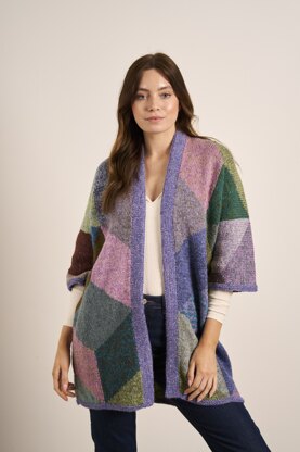 Large Scale Tumbling Blocks Jacket in Rowan Felted Tweed - Downloadable PDF