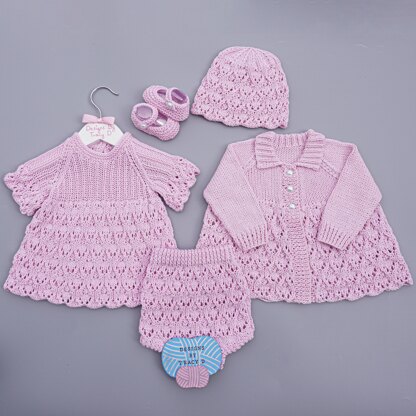 Raven Baby Dress and Pants knitting pattern !8 inch chest size