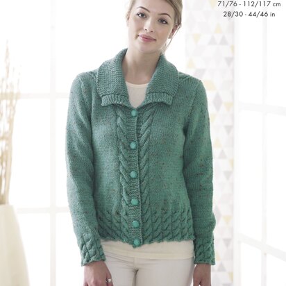 Jacket & Waistcoat in King Cole Fashion Aran - 4818 - Downloadable PDF