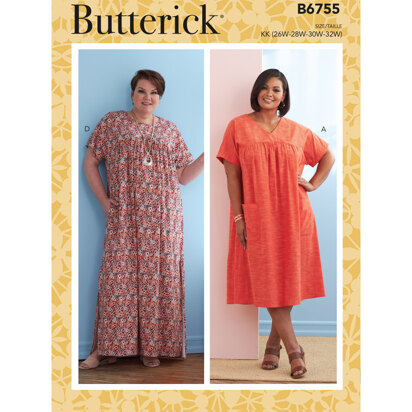 Butterick Tuniken mit asymmetrischem Detail für Damen B6755 - Schnittmuster