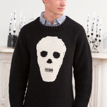Skull Sweater in Red Heart Soft Solids - LW4414