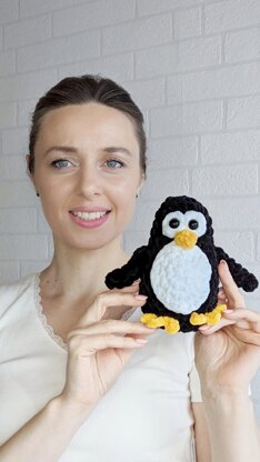 Crochet penguin pattern, easy crochet amigurumi animal, crochet plush pattern