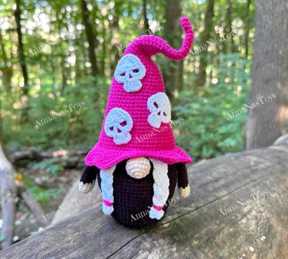 Witch with skulls on Halloween