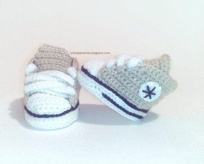 domingo Mantenimiento pérdida Converse All Star baby sneakers Crochet pattern by Lucía | Trenda Lerenda |  LoveCrafts