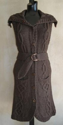 #71 Intricately Cabled Long Vest