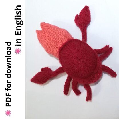 Toy knitting pattern Sebastian crab