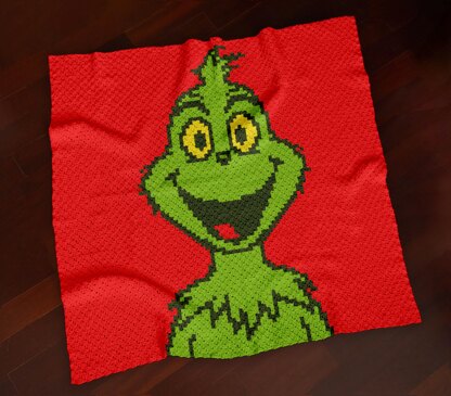 Happy Grinch C2C Crochet Blanket Pattern Pixel Graphghan Chart Corner to Corner