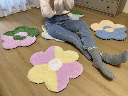 Flower Crochet Rug  #CCFR-02