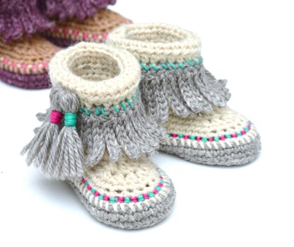 Baby Moccasin Tassel Fringe Booties