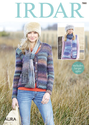 Cardigan, Scarf and Waistcoat in Sirdar Aura - 7880 - Downloadable PDF