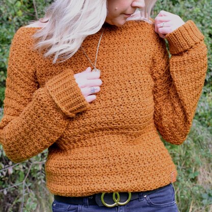 Golden Vines Crochet Sweater