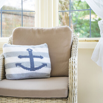 Anchor Cushion in Deramores Studio DK Acrylic - Downloadable PDF