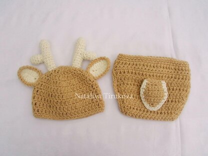 Deer Baby Hat and Diaper Cover