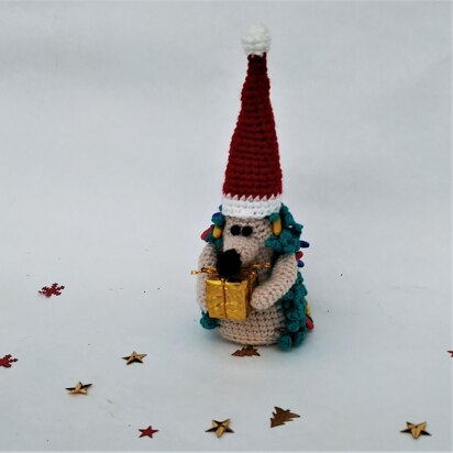 Crochet Christmas tree hedgehog